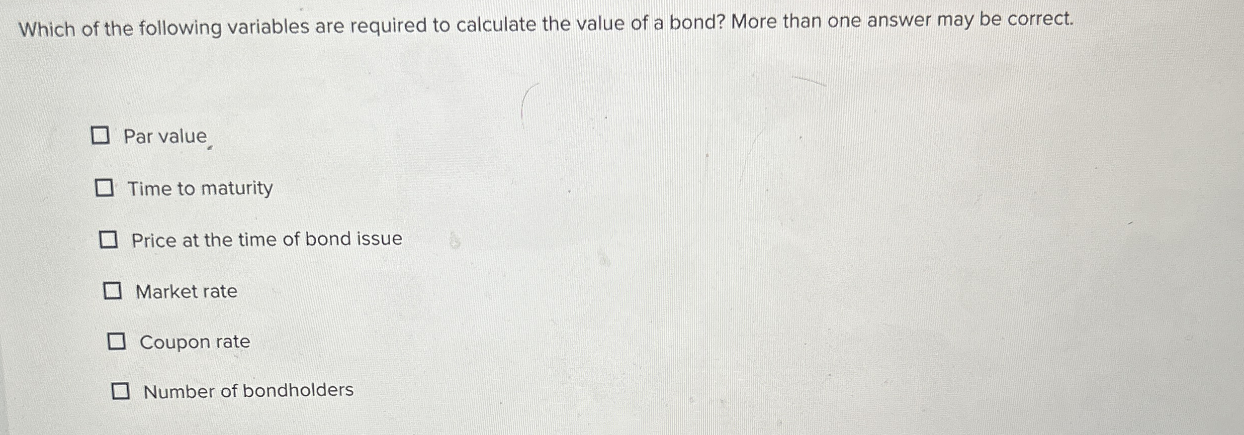 Solved Which of the following variables are required to | Chegg.com