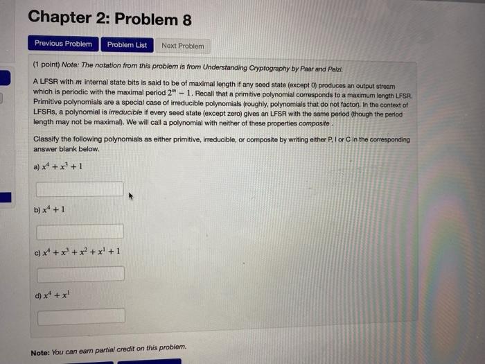 Solved Chapter 2: Problem 8 Previous Problem Problem List | Chegg.com