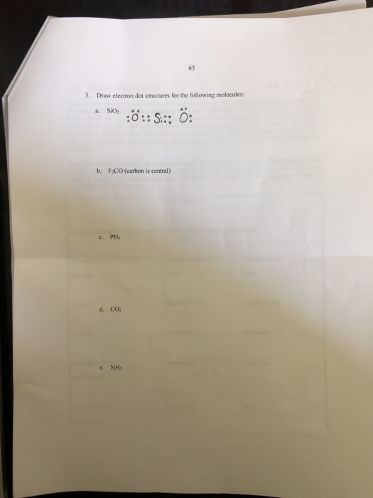 Solved 3 Draw Electron Dot Structures For The Following Chegg Com