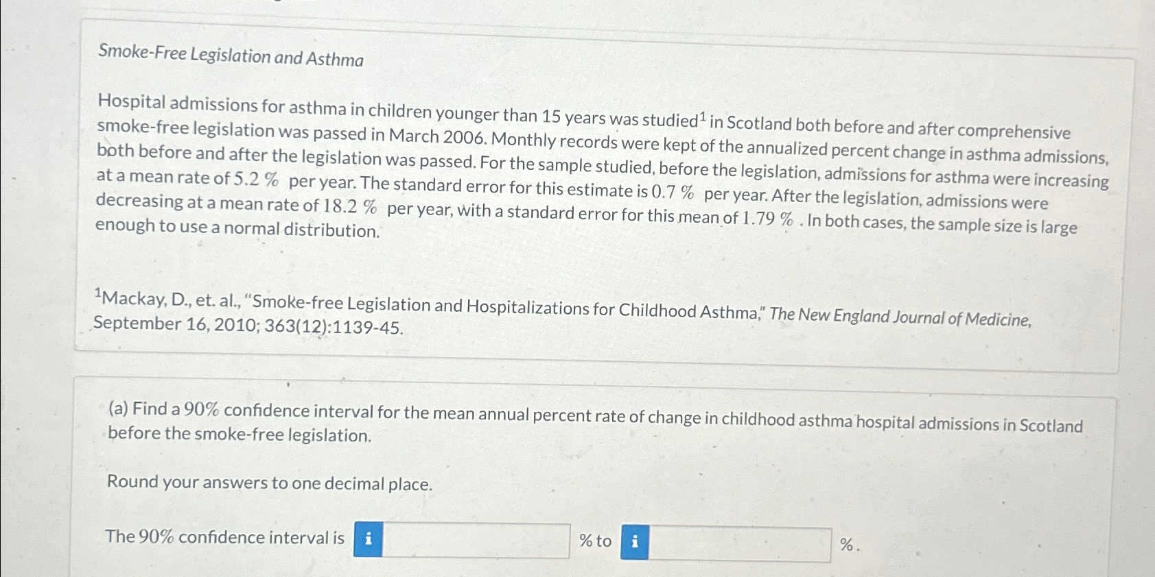 SmokeFree Legislation and AsthmaHospital admissions