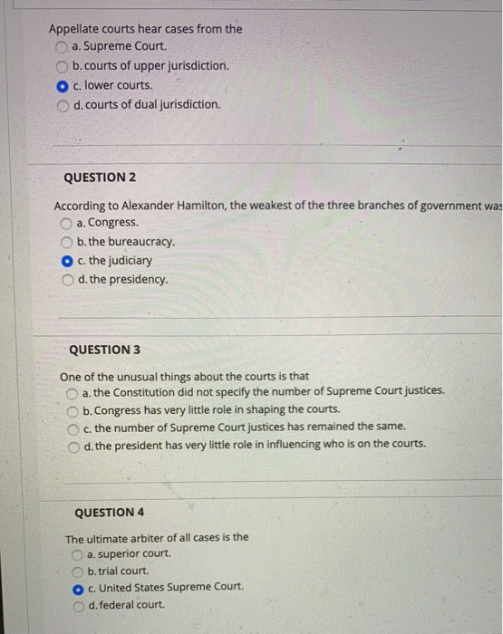 Solved Appellate courts hear cases from the a Supreme Court Chegg com