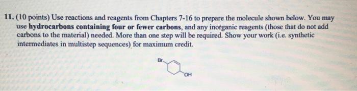 Solved Points Use Reactions And Reagents From Chegg Com