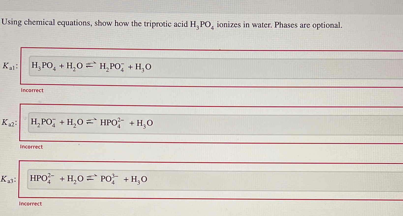 Solved Using chemical equations, show how the triprotic acid | Chegg.com