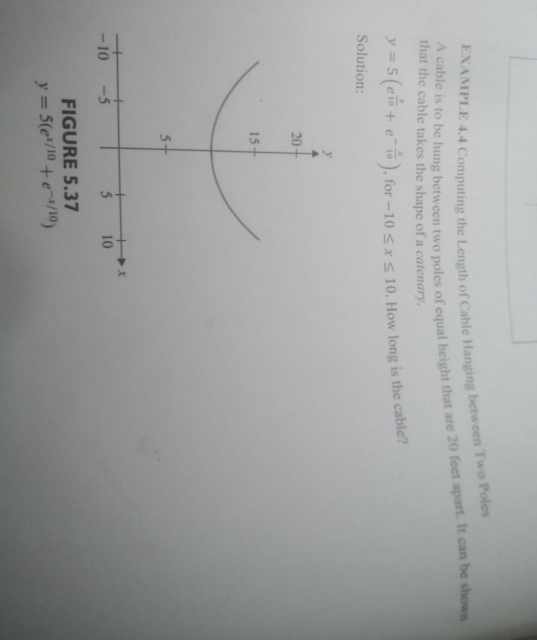 Solved EXAMPLE 4.4 Computing the Length of Cable Hanging | Chegg.com