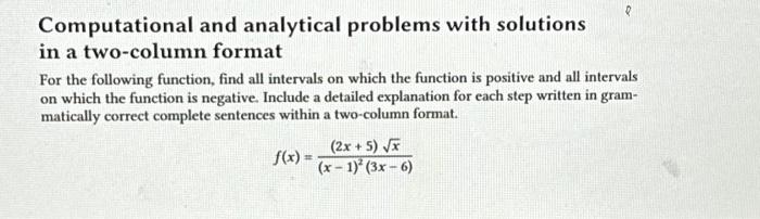 Solved Computational and analytical problems with solutions | Chegg.com
