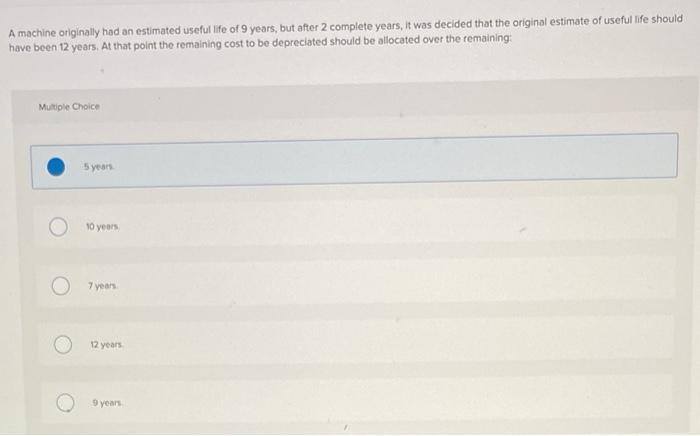Solved A machine originally had an estimated useful life of | Chegg.com