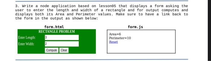 Solved 3. Write a node application based on lesson 05 that | Chegg.com