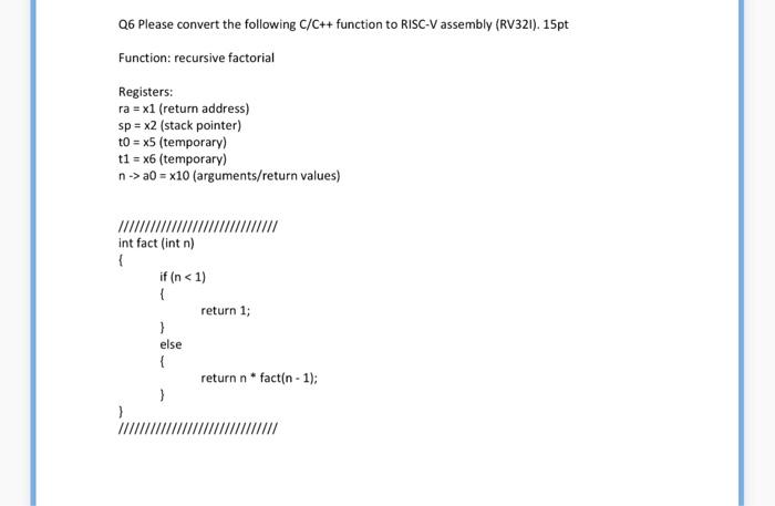 Solved 25 Please convert the following C/C++ function to | Chegg.com