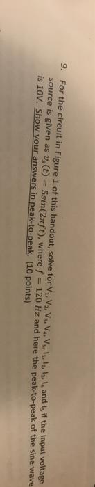 Solved 9. For the circuit in Figure 1 of this handout, solve | Chegg.com