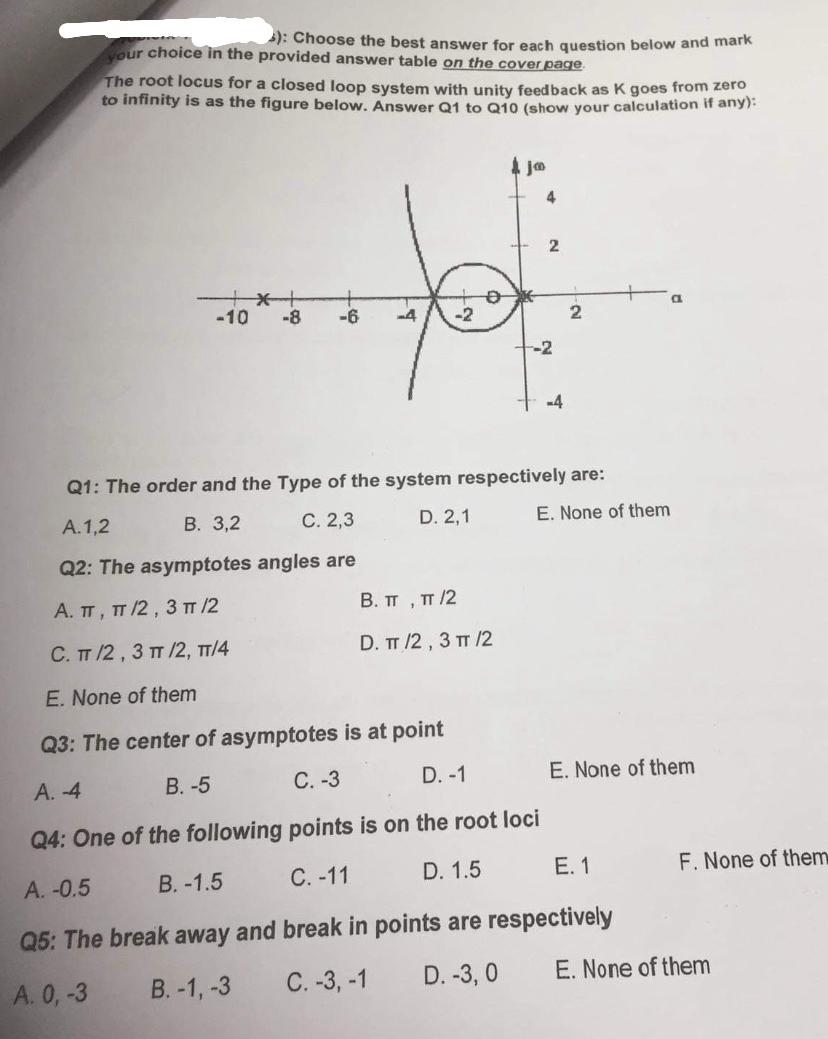 Solved Choose the best answer for each question below and | Chegg.com