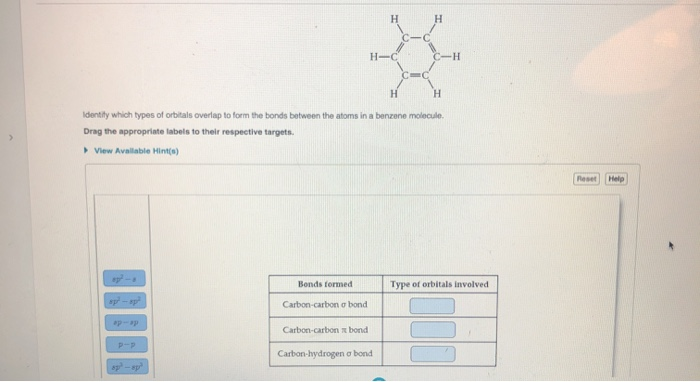 Solved H H H-C C-H C= H H Identity Which Types Of Orbitals | Chegg.com