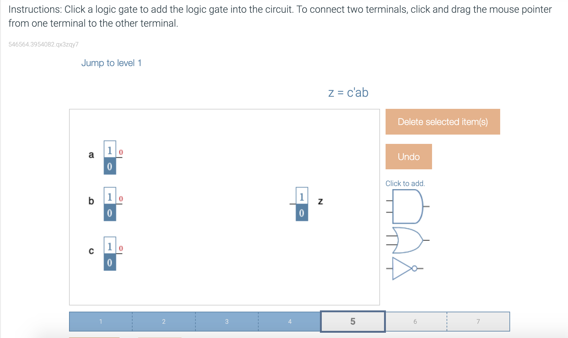 Instructions: Click a logic gate to add the logic | Chegg.com