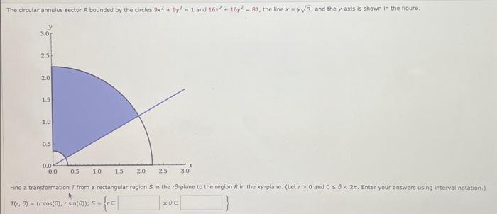 Solved The circular annulus sector R bounded by the circles | Chegg.com