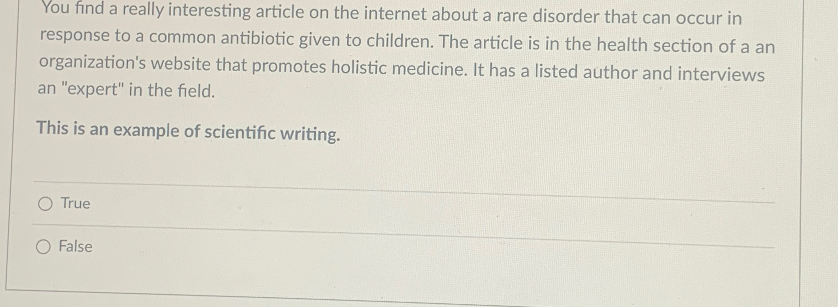 Solved You find a really interesting article on the internet | Chegg.com