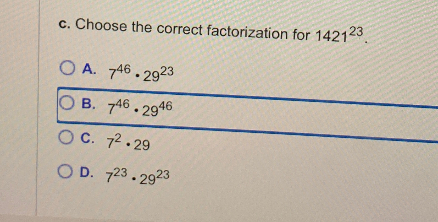 Solved c. ﻿Choose the correct factorization for | Chegg.com