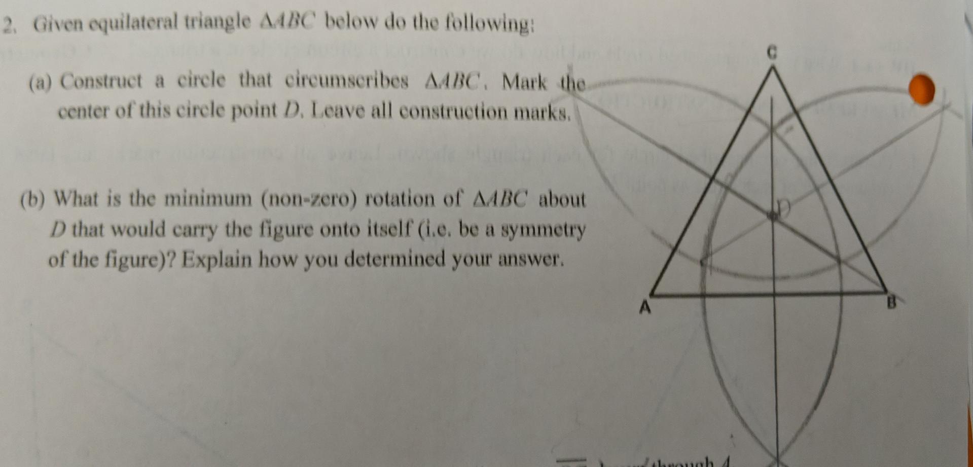 Solved 2. Given equilateral triangle ABC below do the | Chegg.com