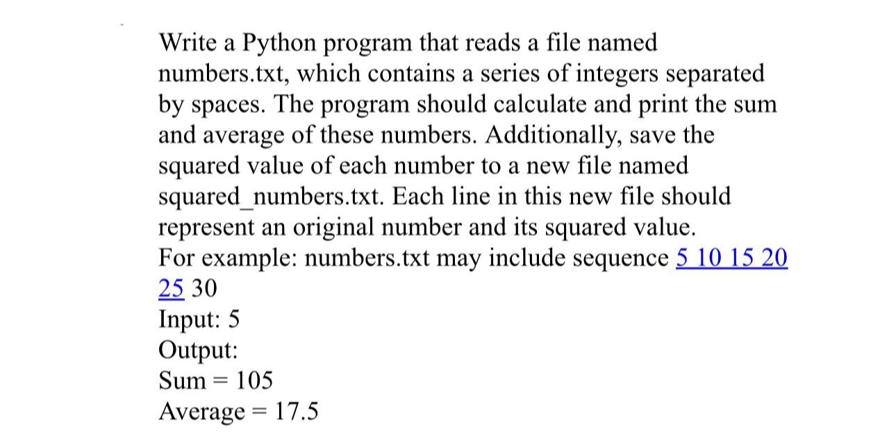 Solved Write A Python Program That Reads A File Named | Chegg.com