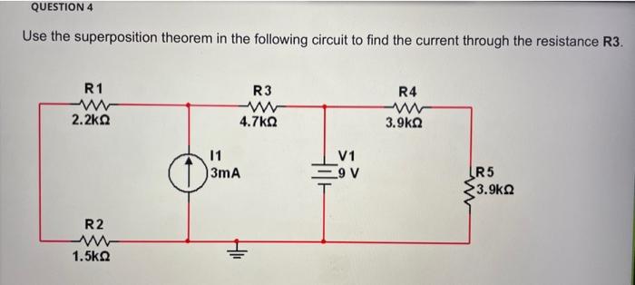 Solved Use the superposition theorem in the following | Chegg.com