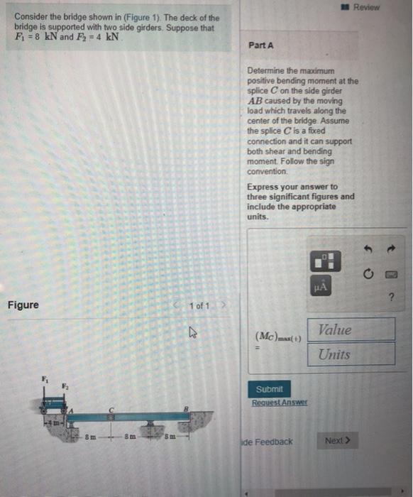 Solved Review Consider The Bridge Shown In (Figure 1). The | Chegg.com