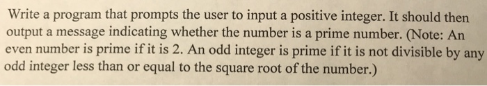 Solved Write a program that prompts the user to input an | Chegg.com
