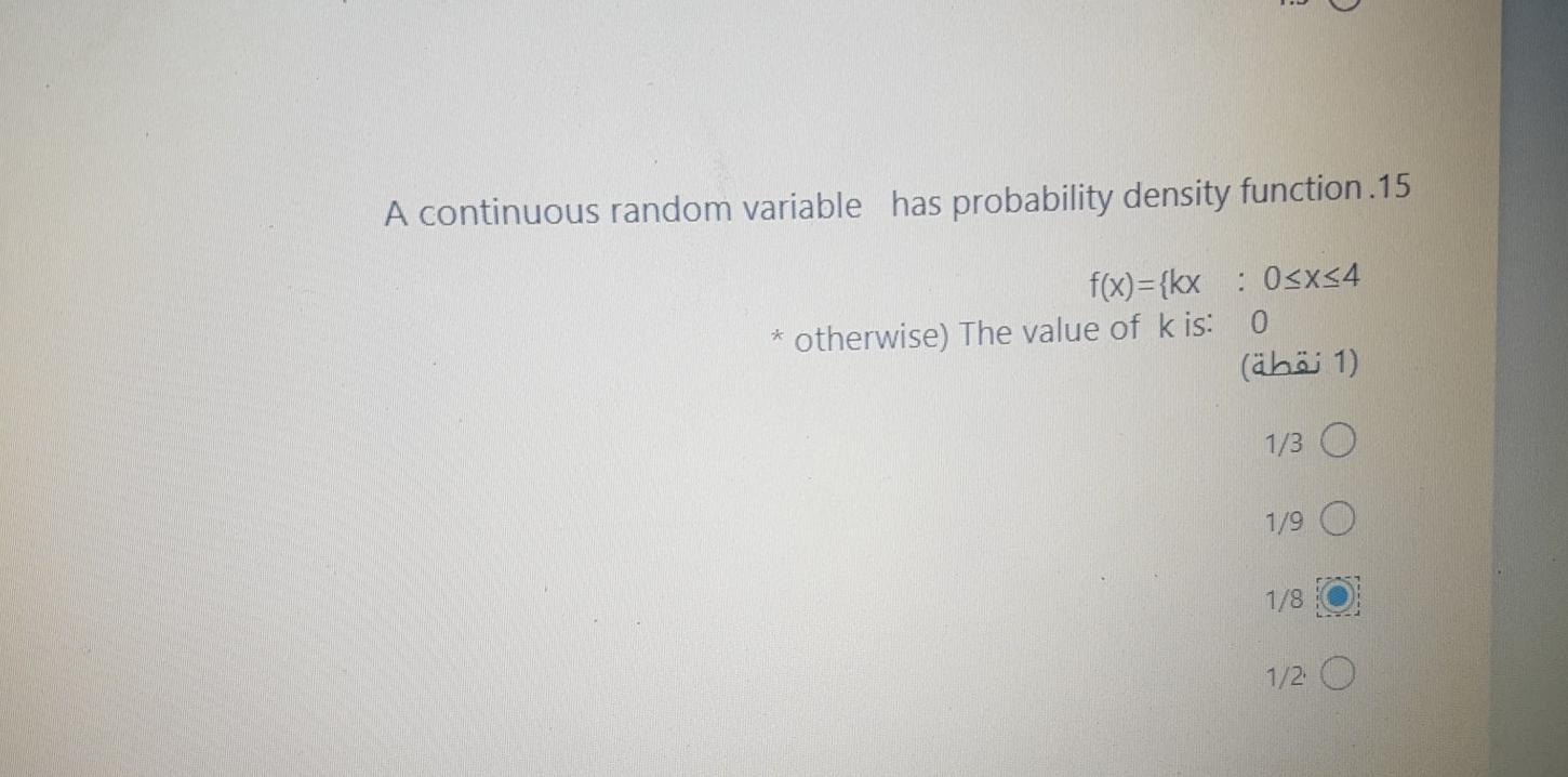 Solved A continuous random variable has probability density | Chegg.com