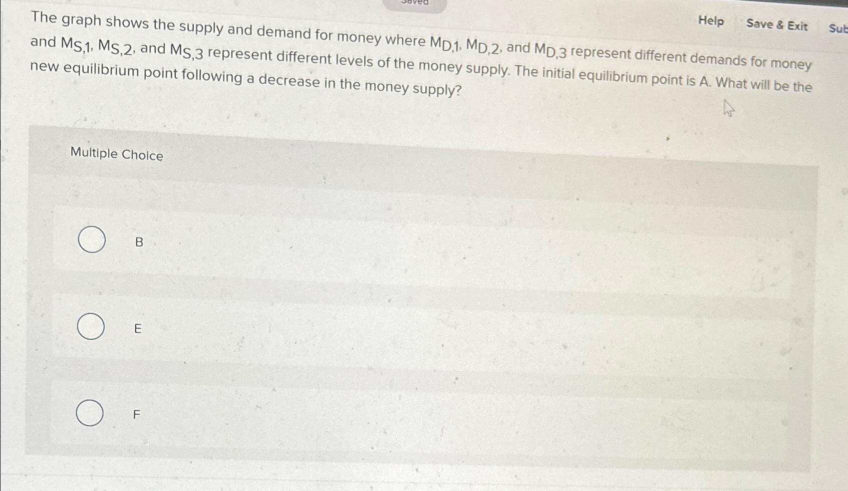 Solved The graph shows the supply and demand for money where | Chegg.com
