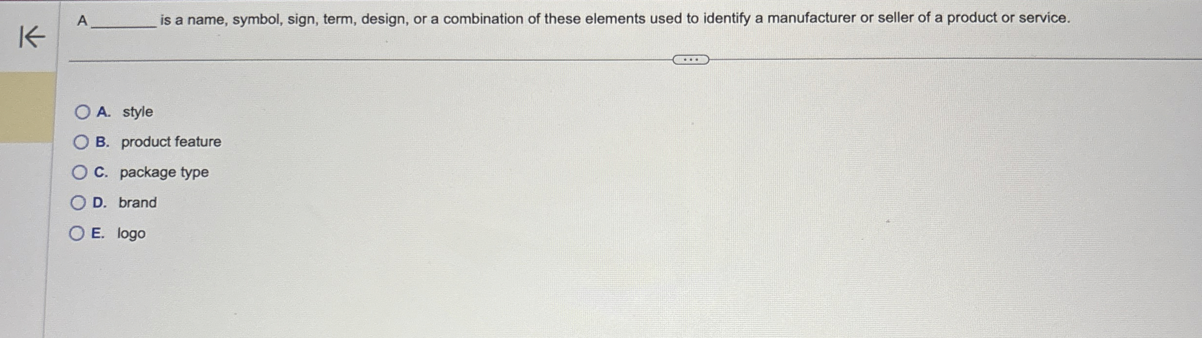 Solved A ﻿is a name, symbol, sign, term, design, or a