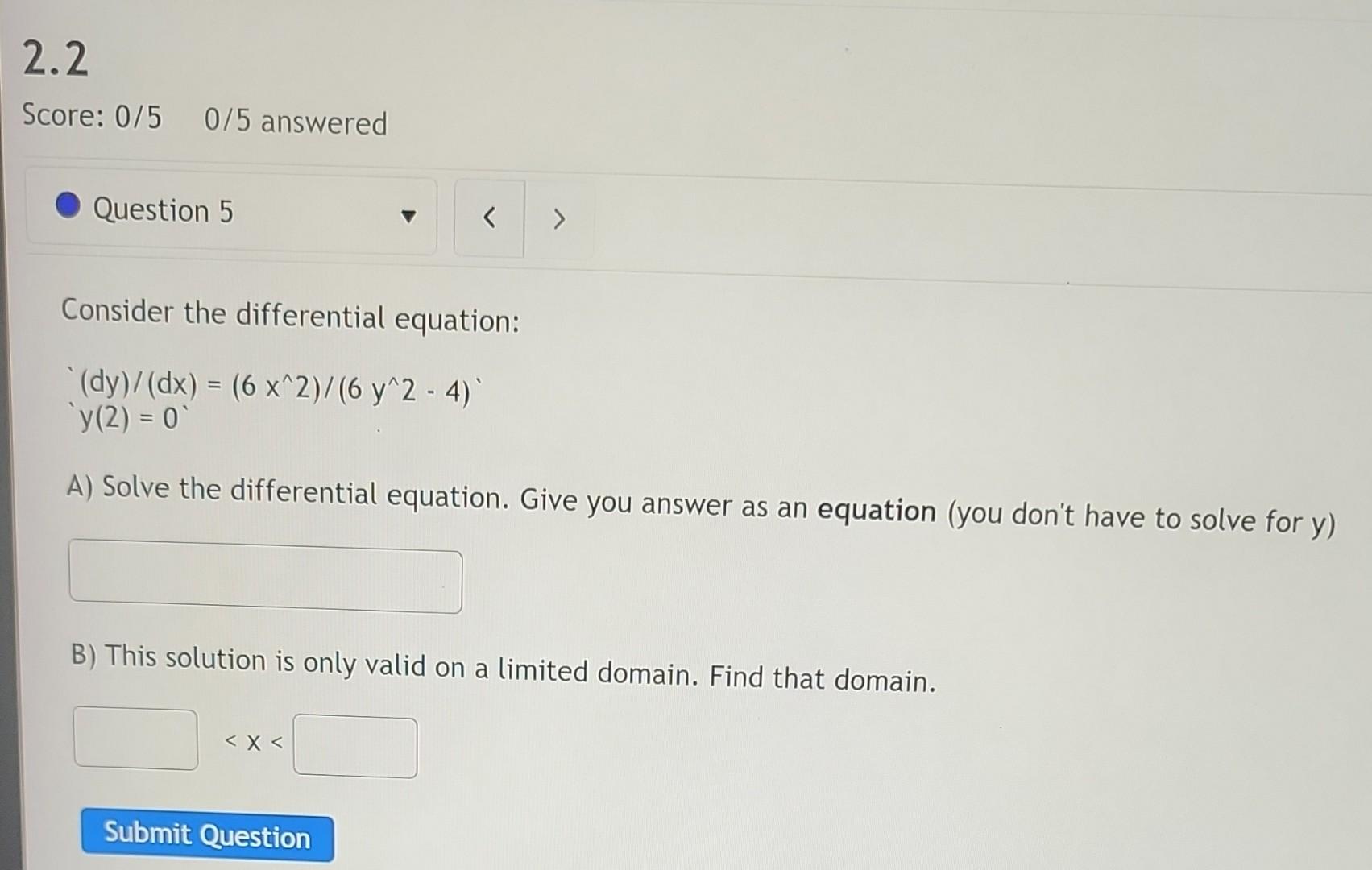 Solved Consider the differential equation: | Chegg.com