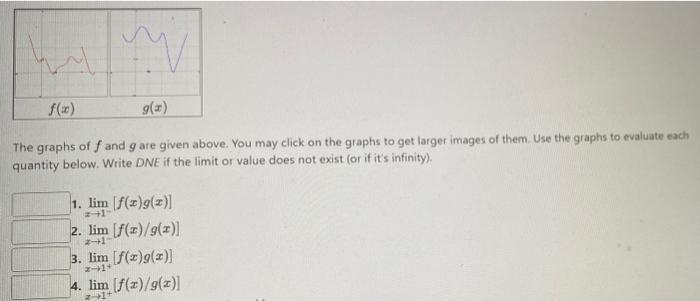 Solved The graphs of f and g are given above. You may click | Chegg.com