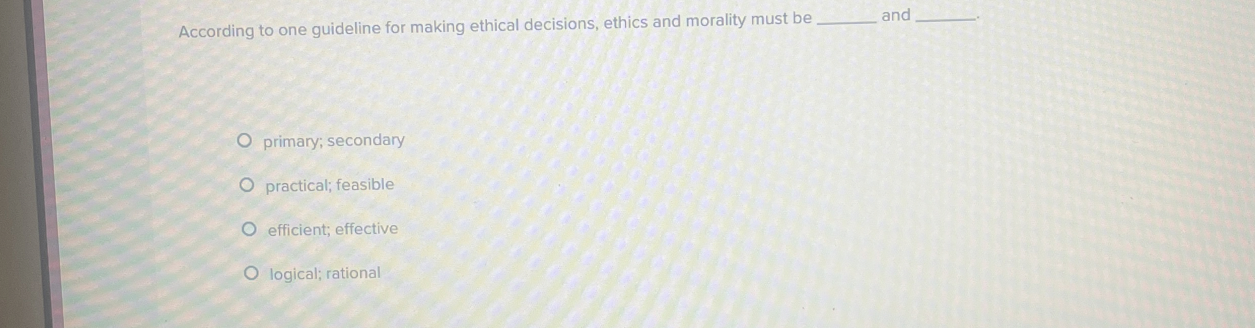 Solved According to one guideline for making ethical | Chegg.com