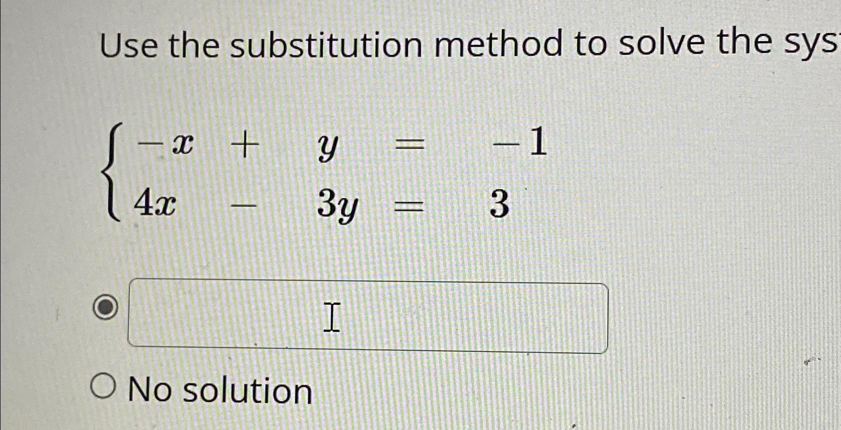 solve y x 8 2x 3y 1 use the substitution method