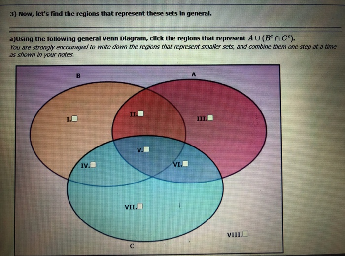 Solved 3) Now, Let's Find The Regions That Represent These | Chegg.com