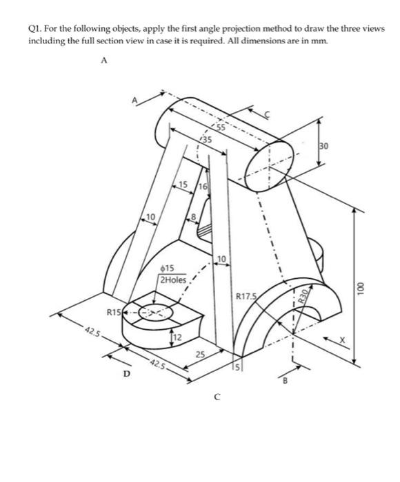 Draw It In Autocad With Dimensions (all The Three 