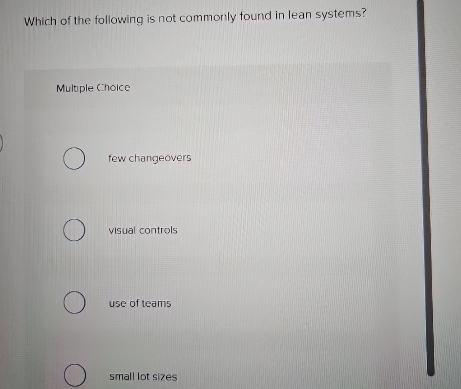 Solved Which of the following is not commonly found in lean | Chegg.com