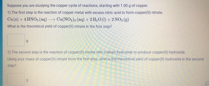 Solved Suppose You Are Studying The Copper Cycle Of | Chegg.com