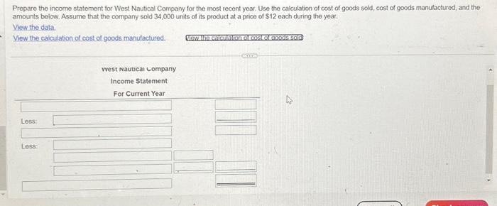 Solved Prepare the income statement for West Nautical | Chegg.com