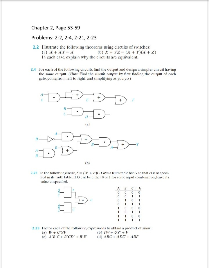 Solved Chapter 2, Page 53-59 Problems: 2-2, 2-4, 2-21, 2-23 | Chegg.com