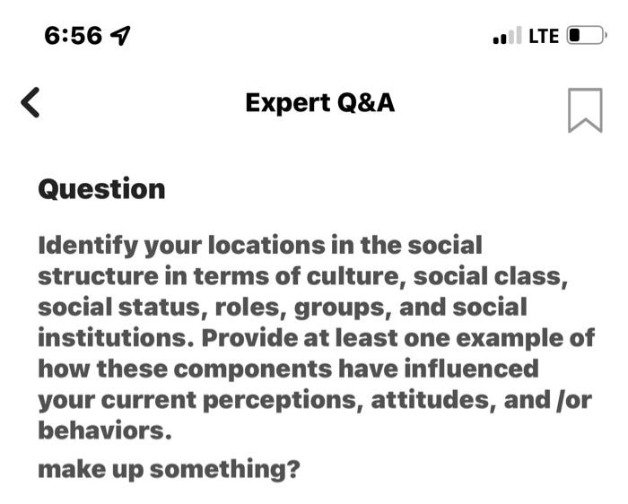 Identify your locations in the social structure in