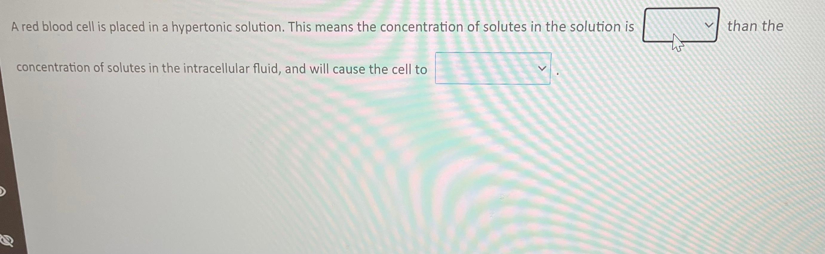 Solved A red blood cell is placed in a hypertonic solution. | Chegg.com
