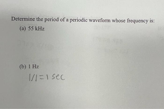 Solved Determine the period of a periodic waveform whose | Chegg.com
