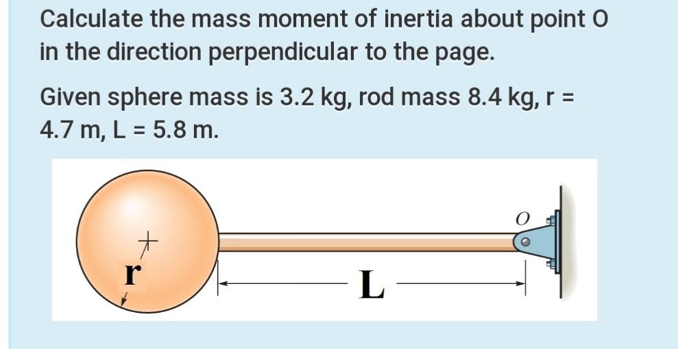 Solved Calculate the mass moment of inertia about point o in | Chegg.com