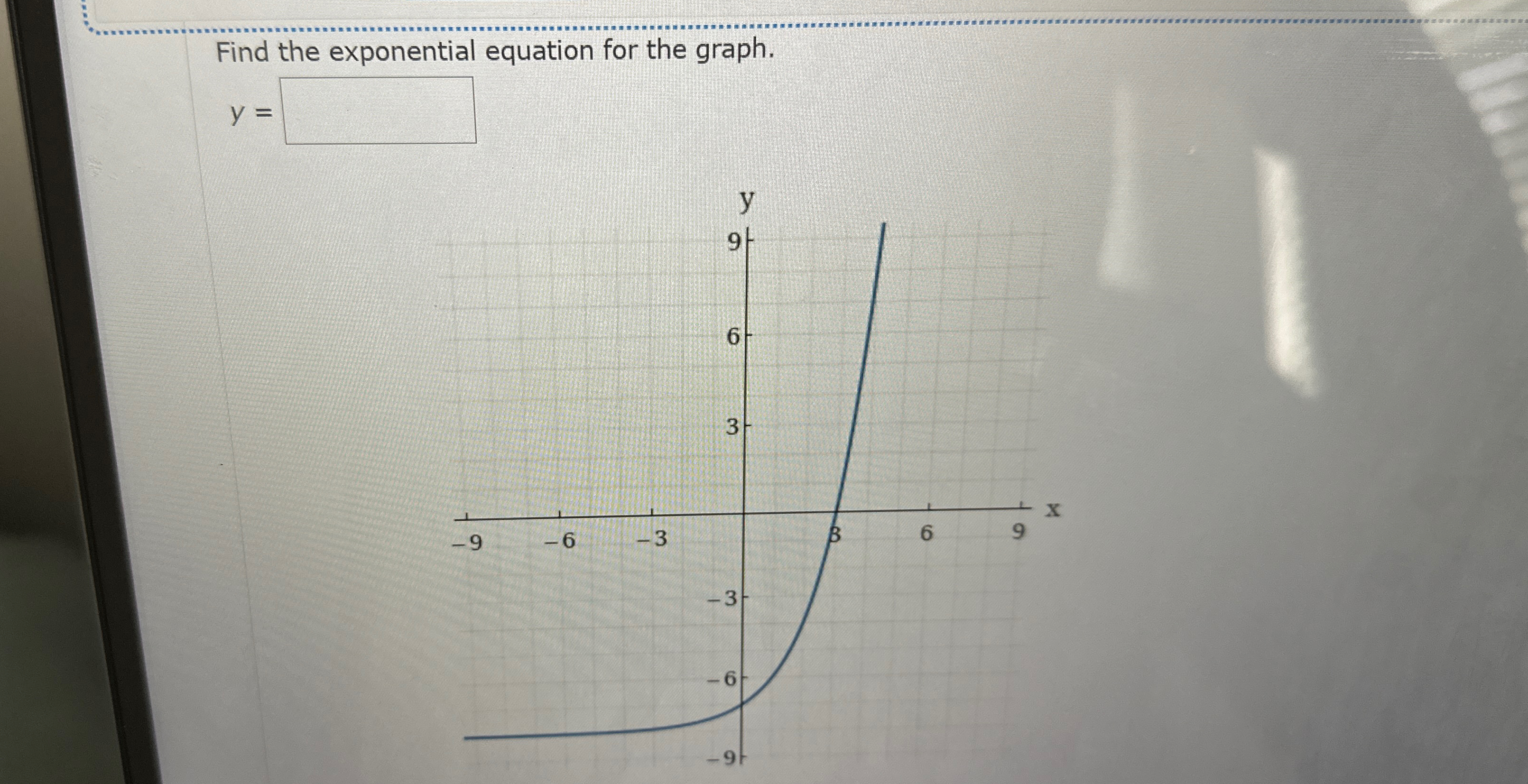 Solved Find the exponential equation for the graph.y= | Chegg.com