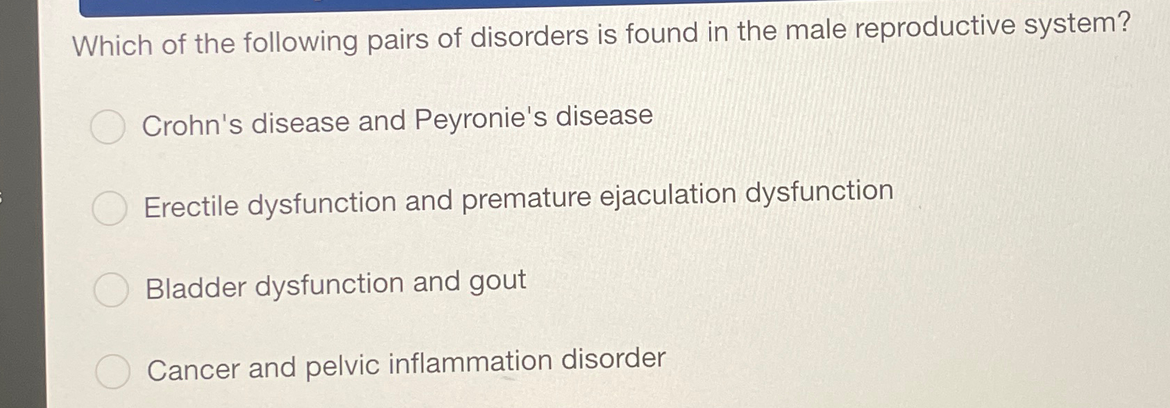 Solved Which of the following pairs of disorders is found in