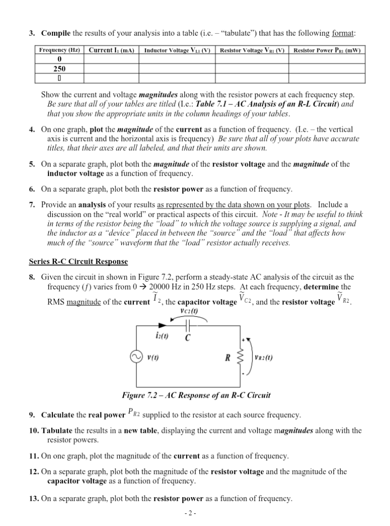 Solved vestigation \# 1 - Frequency Response of R-L, R-C, | Chegg.com