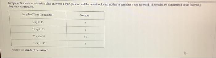 Solved Sample of Students in a statistics class answered a | Chegg.com