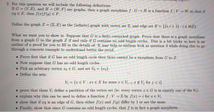 Solved 2 For This Question We Will Include The Following Chegg Com