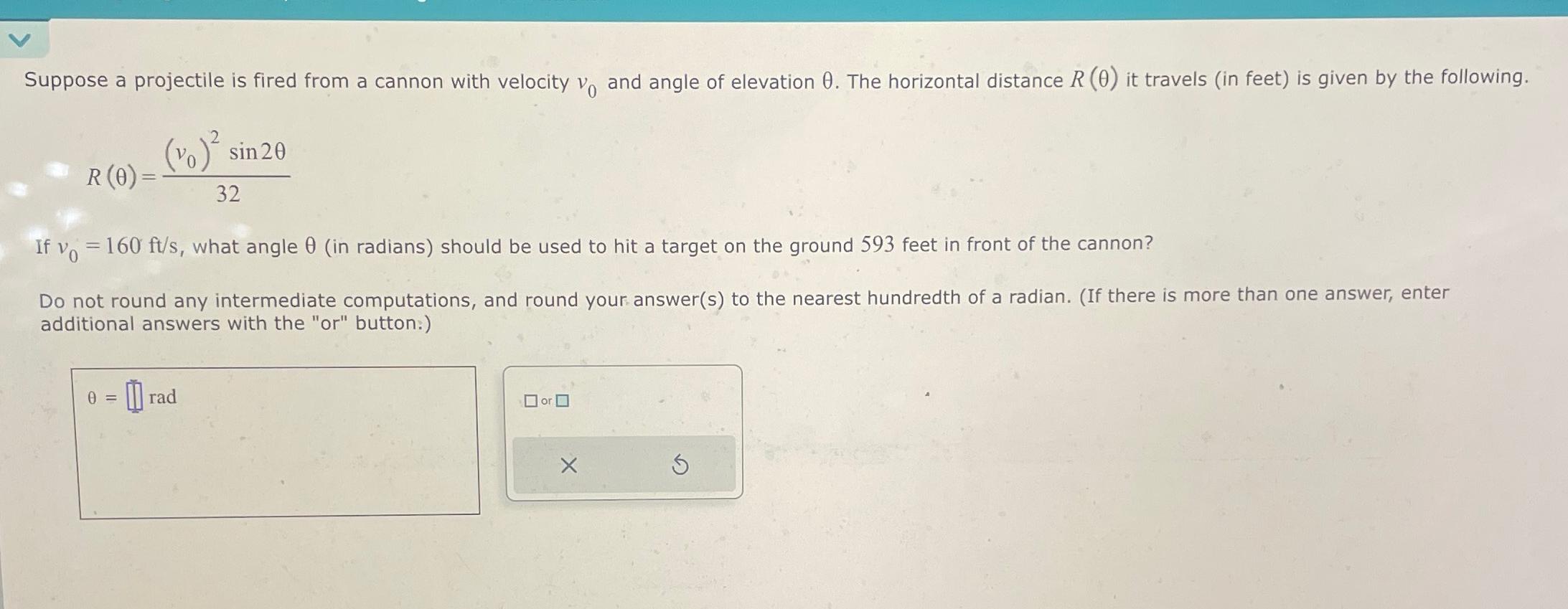 Solved Suppose a projectile is fired from a cannon with | Chegg.com