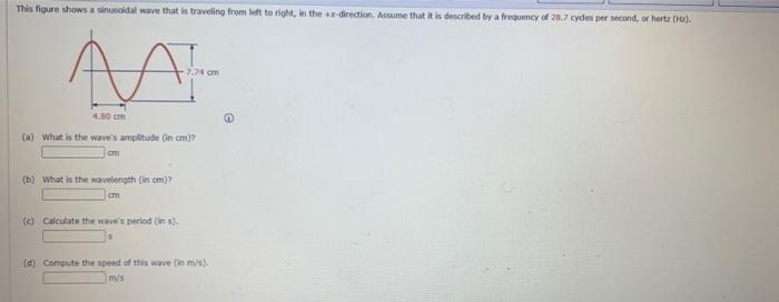 Solved This Figure Shows A Sinusoidal Wave That Is Traveling | Chegg.com