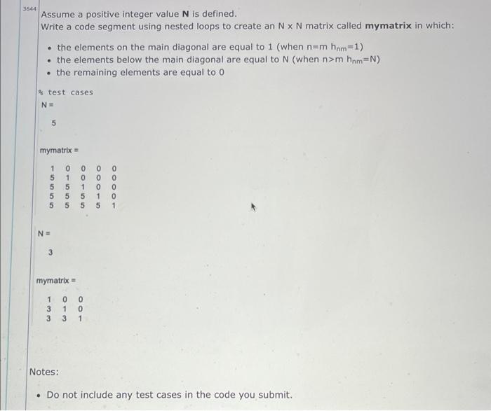 Solved Assume a positive integer value N is defined. Write a | Chegg.com
