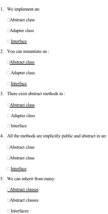 Solved Wew As class Adapter 2 Yes can instantie Aca A There | Chegg.com